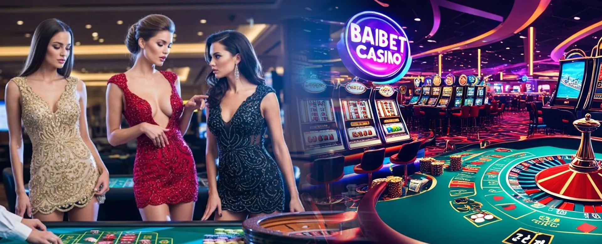 Vibrant 8k8 online casino lobby with neon lights and gaming tables